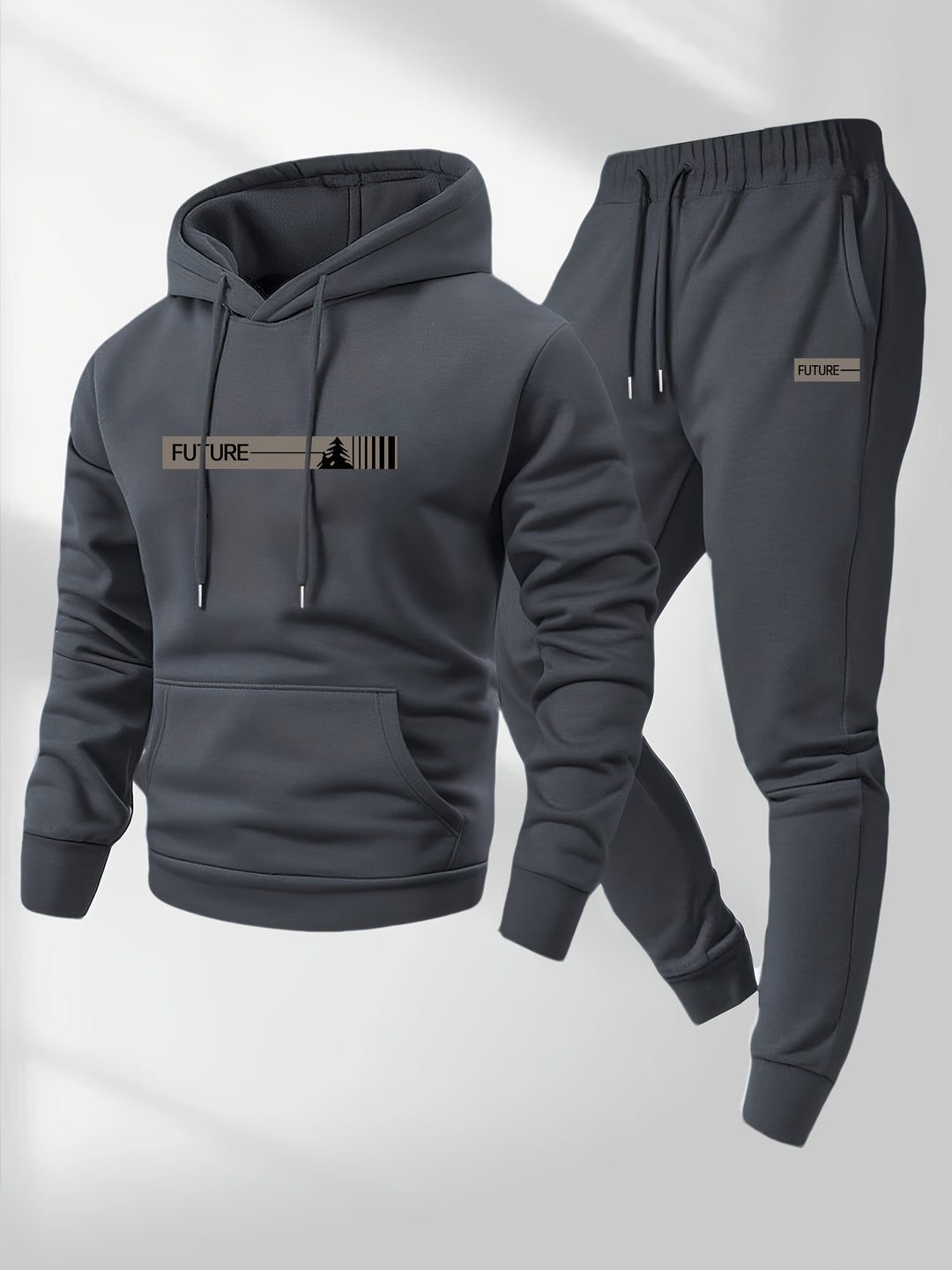 Men's Casual Hoodie and Jogger Pants Set Sportswear Outfit