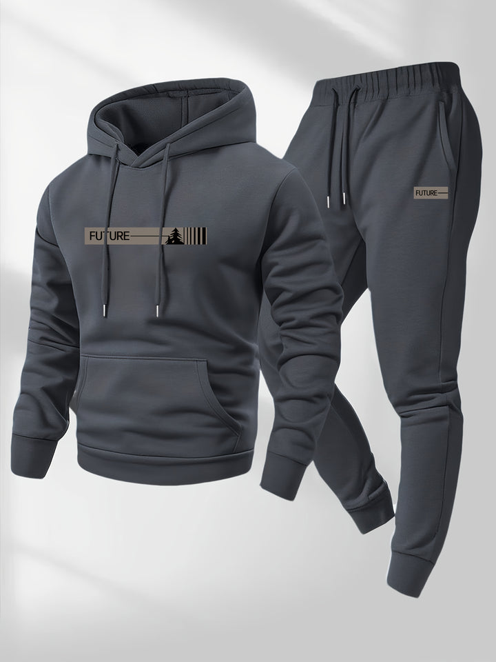 Men's Casual Hoodie and Jogger Pants Set Sportswear Outfit