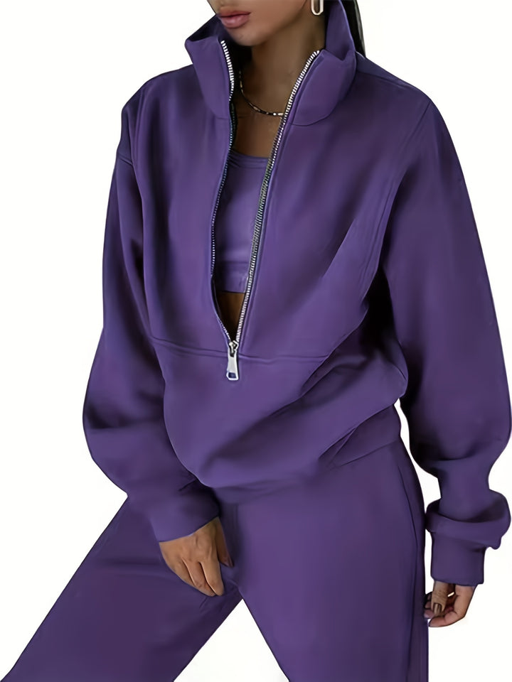 Women's Winter Sweater and Pants Set, Fleece Activewear Two-Piece