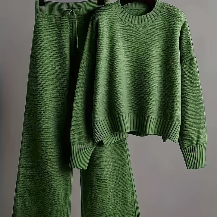 Women's Elegant Casual Set Long Sleeve Top and Pants Suit