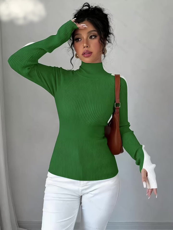 High Neck Turtleneck Layering Top for Fall Winter