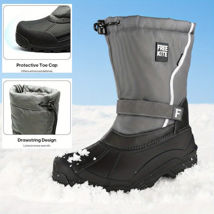 Men's Winter Snow Boots Lightweight Removable Lining Anti-Slip Sole