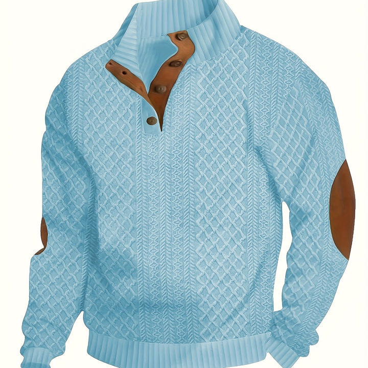 Men's Casual Button-Down Long Sleeve Shirt Henley Top