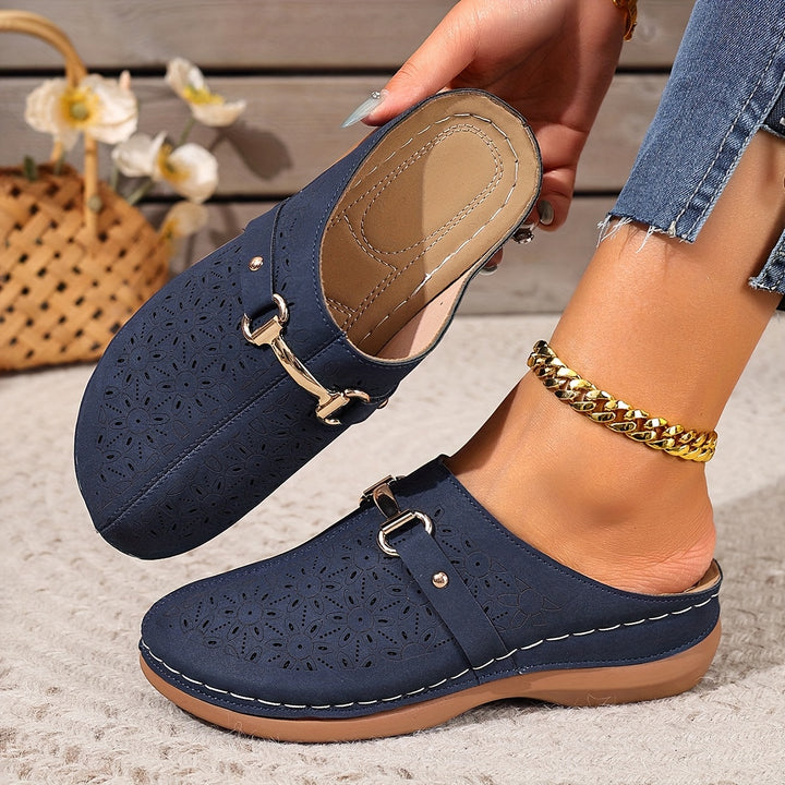 Bohemian Style Women's Mules Casual Mid-Heel Thick-Soled Shoes
