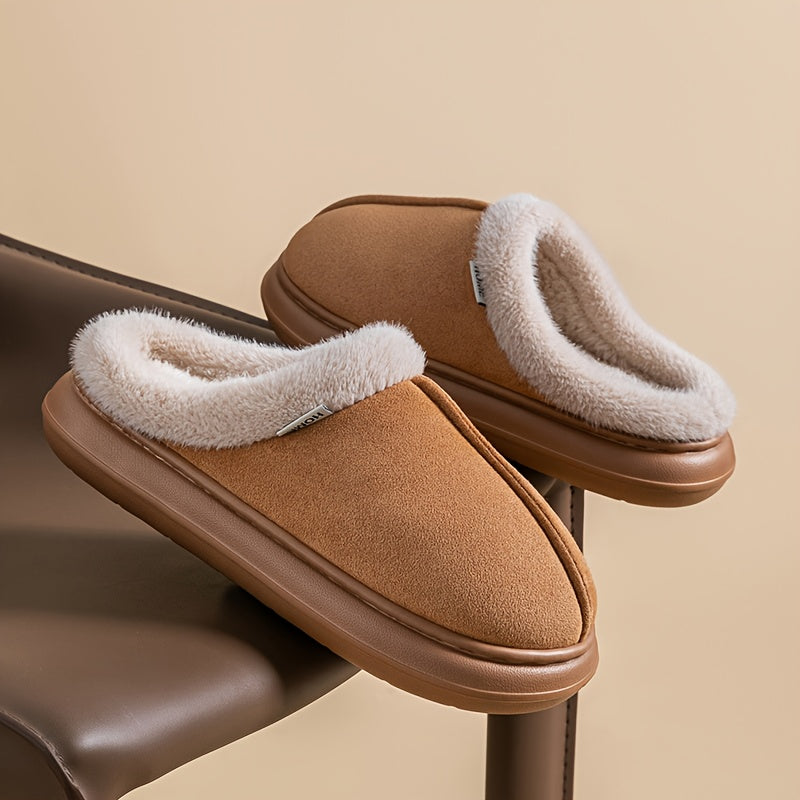 Women's Plush Slippers with Thick Lining Indoor Outdoor House Shoes