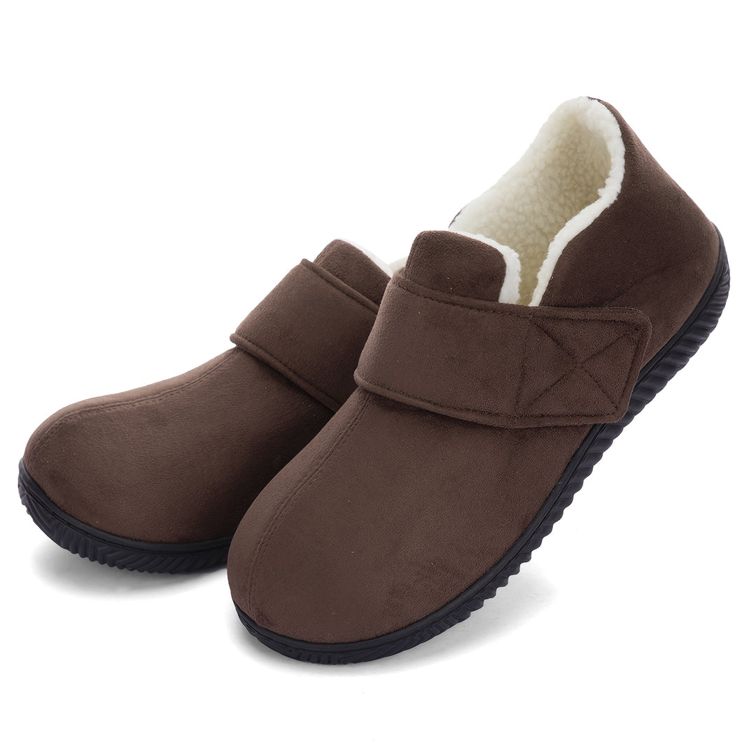 Men's Adjustable Strap Memory Foam Home Shoes with Non-Slip Soles