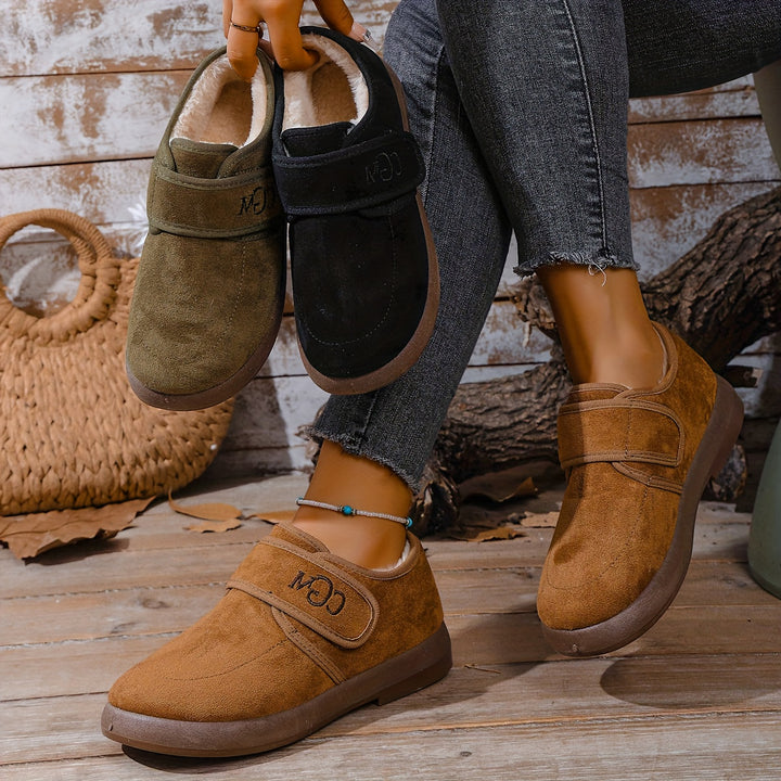 Women's Winter Ankle Boots Slip-On Flat Design Cold-Resistant Footwear
