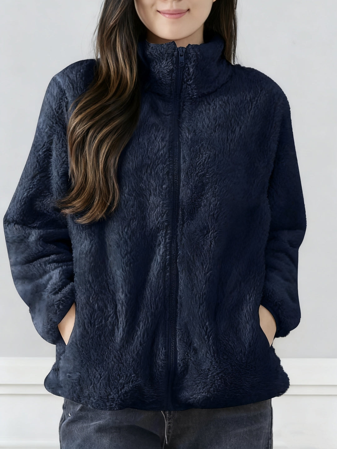 Women's Fleece Jacket Casual Outerwear Long Sleeve Winter Coat
