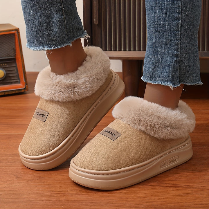 Cozy Fleece Slippers for Women with Non-Slip EVA Sole