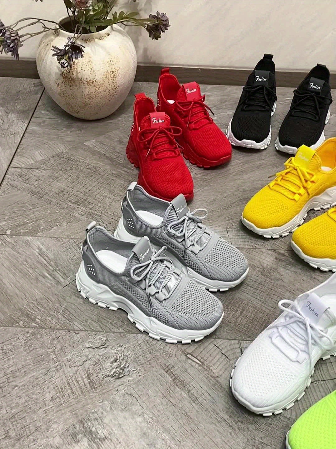 Women's Fashion Knit Sneakers Casual Lightweight Walking Shoes