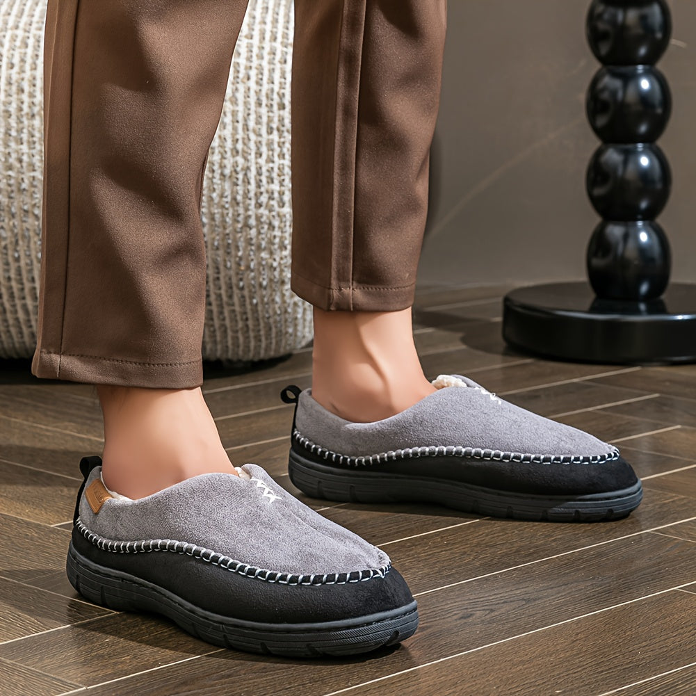 Men's Outdoor Bag and Memory Foam Indoor Slippers Soft Sole Winter