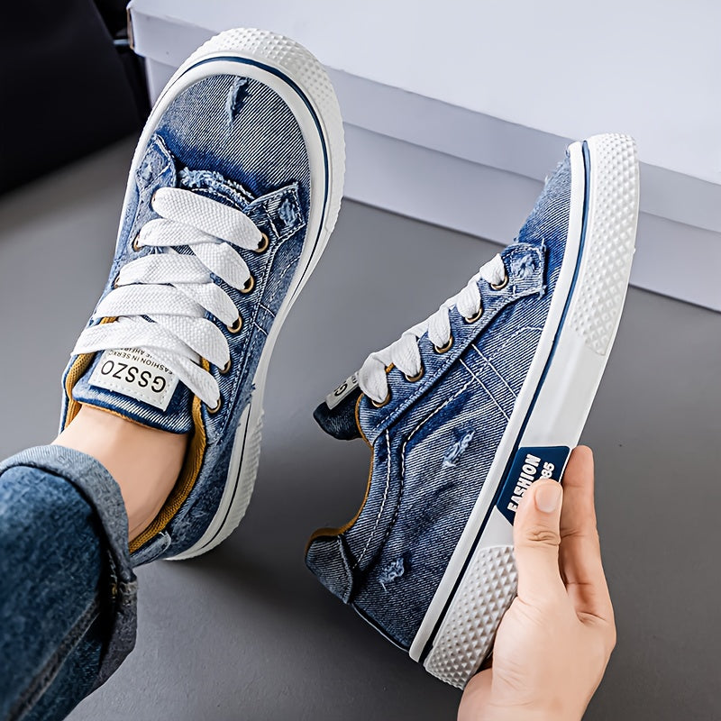 Men's Casual Sports Shoes, Trendy Canvas Low Top, Lace Closure