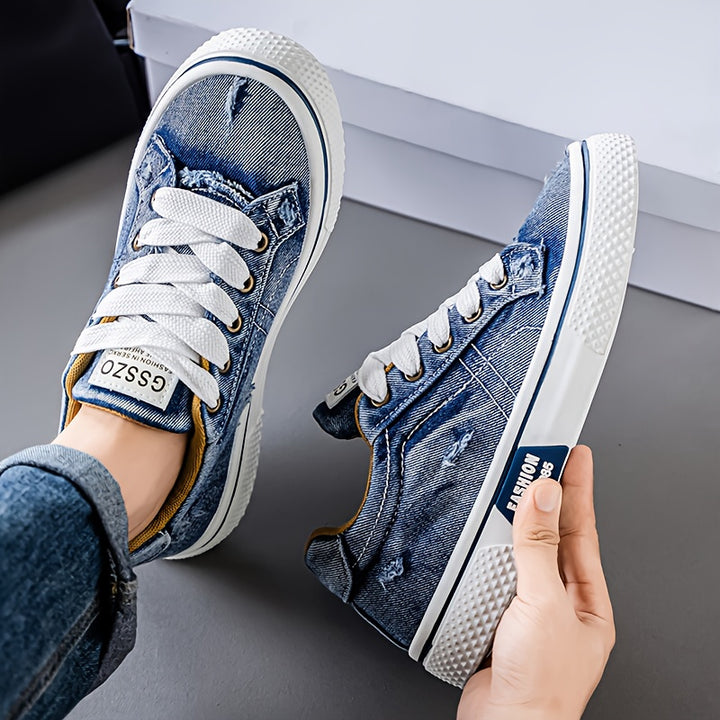 Men's Casual Sports Shoes, Trendy Canvas Low Top, Lace Closure