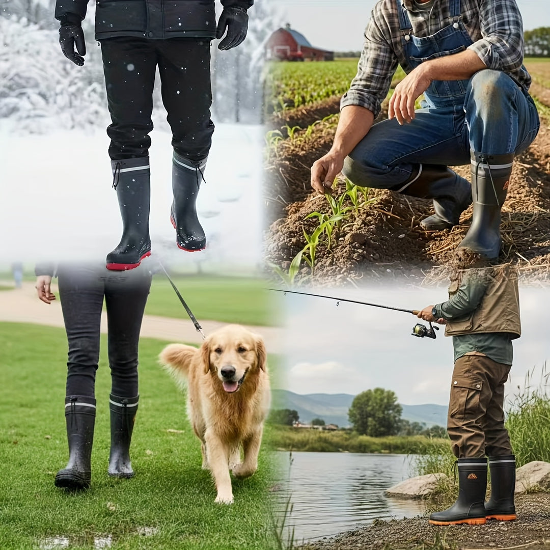 Winter Rain Boots Slip-Resistant Unisex Stylish Easy to Clean