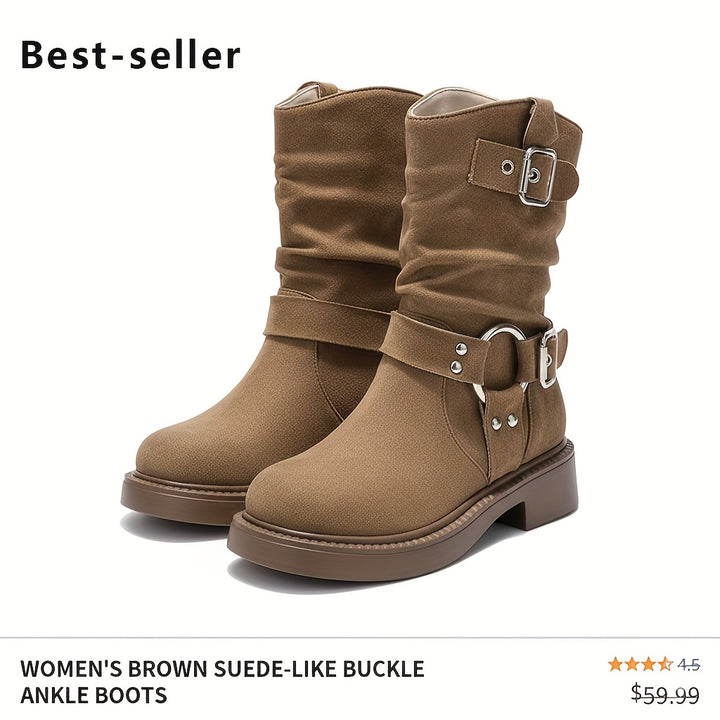 Women's Cowboy Boots Mid-Calf Knee-High Square-Toe Riding Boots