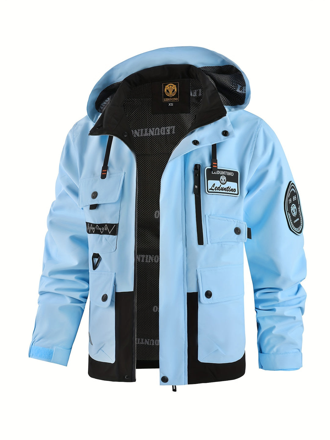 Men's Hooded Thin Jacket Outdoor Cargo Jacket Detachable Zipper Jacket