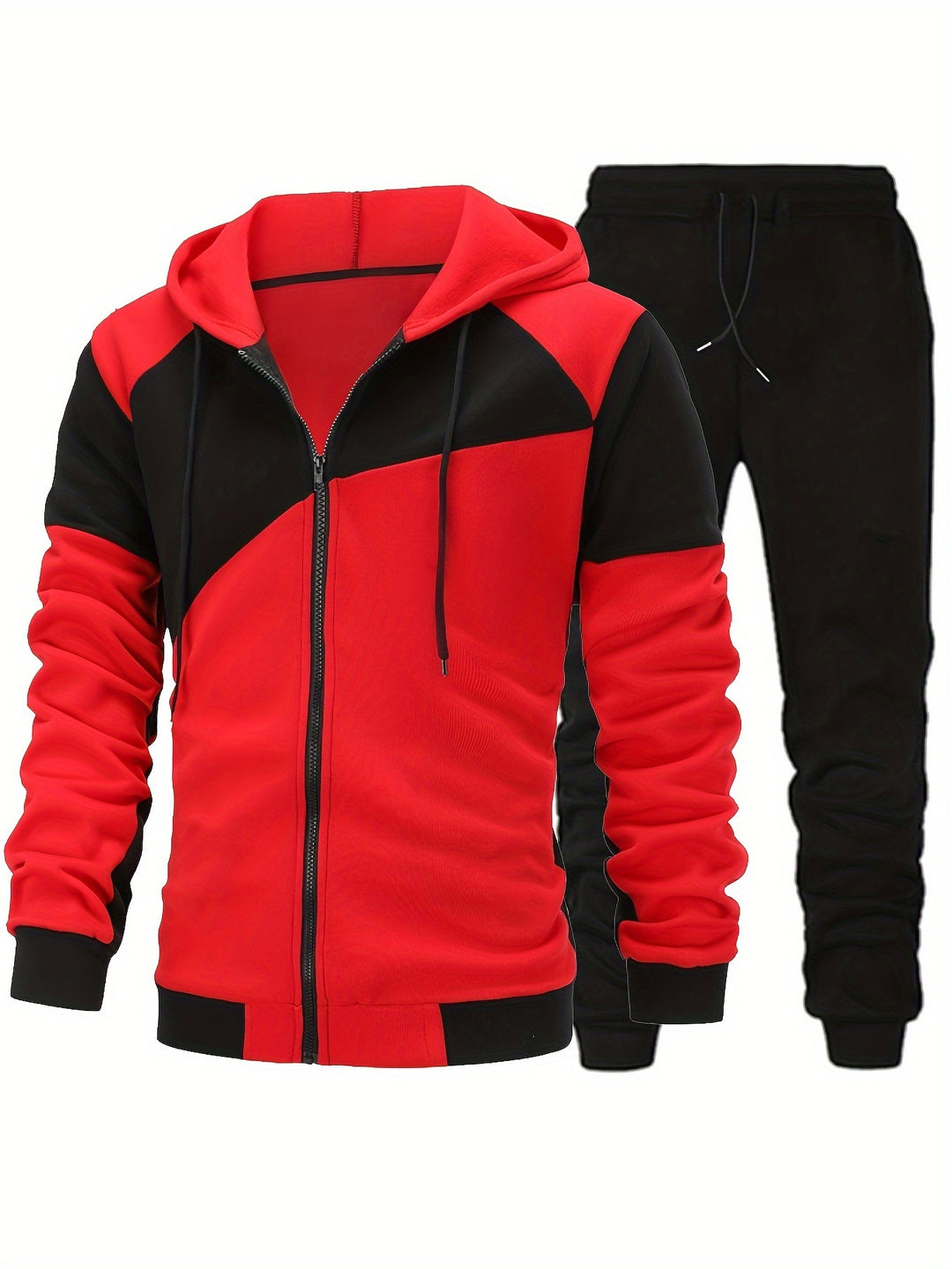 Men's Sports Set - Long Sleeve Hooded Jacket and Jogging Pants