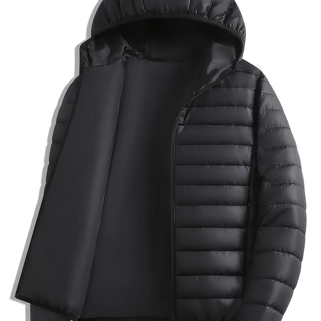 Men's Lightweight Jacket Hooded Stand Collar Versatile Outerwear