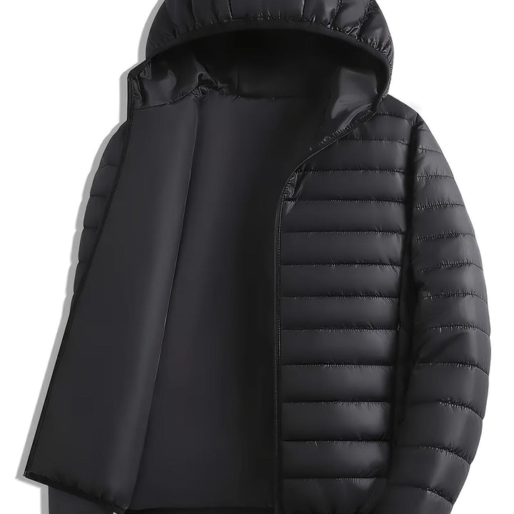 Men's Lightweight Jacket Hooded Stand Collar Versatile Outerwear