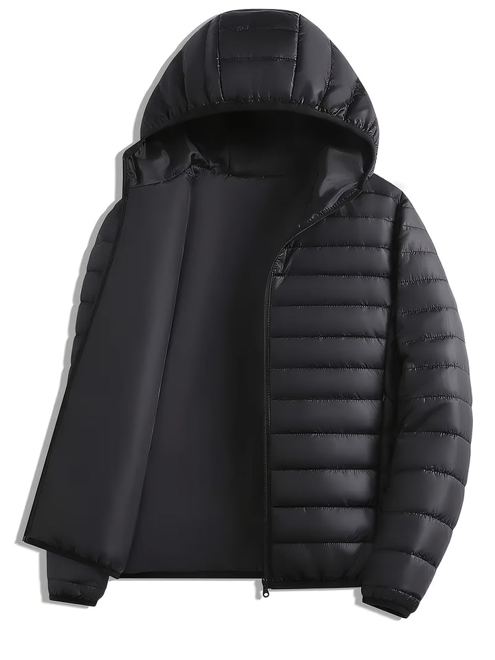 Men's Lightweight Jacket Hooded Stand Collar Versatile Outerwear