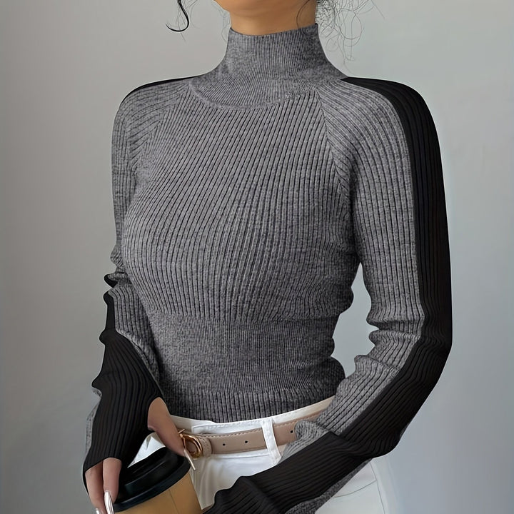 High Neck Turtleneck Layering Top for Fall Winter