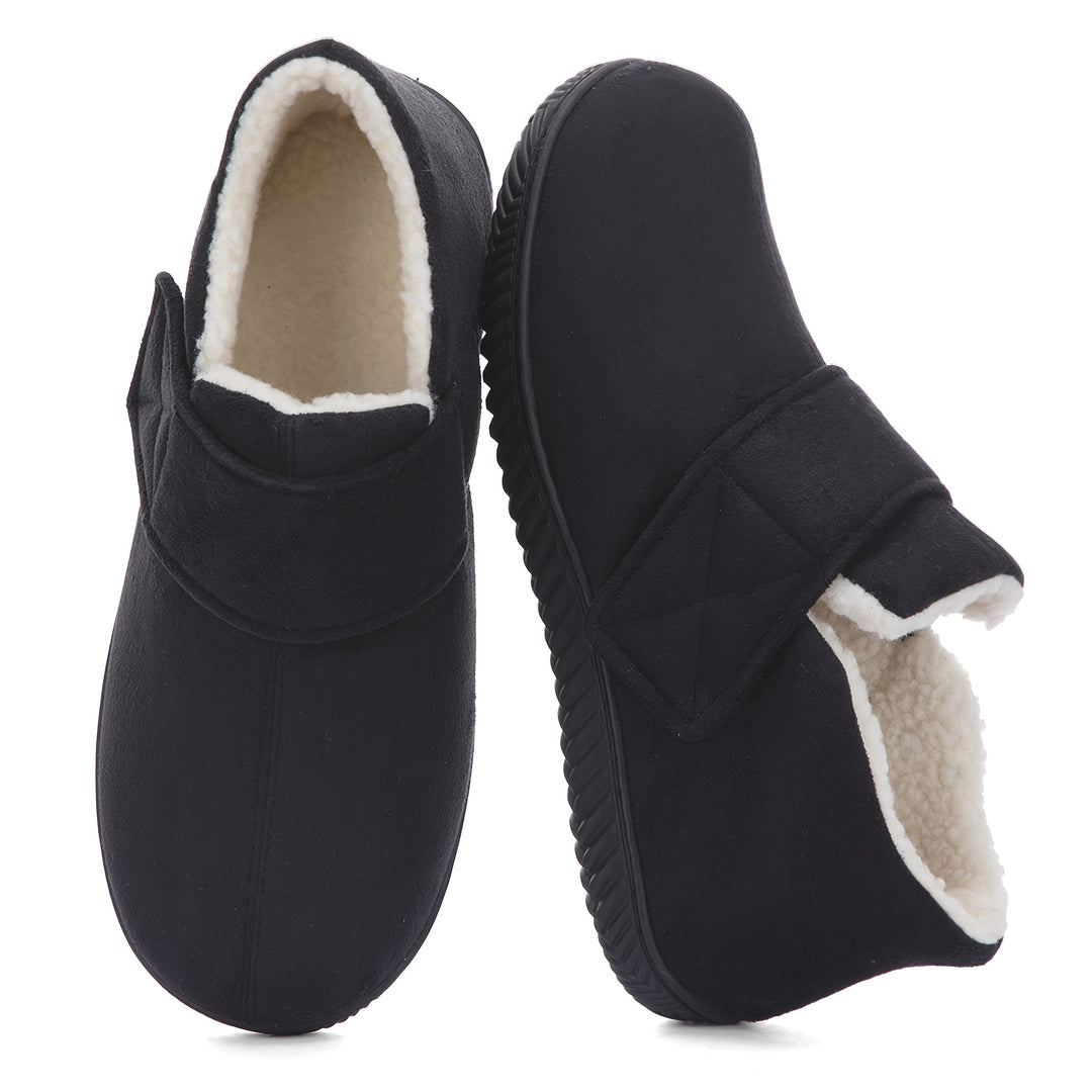 Men's Adjustable Strap Memory Foam Home Shoes with Non-Slip Soles