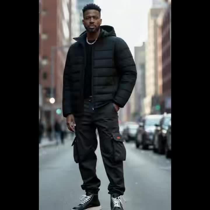 Men's Hooded Windproof Quilted Jacket