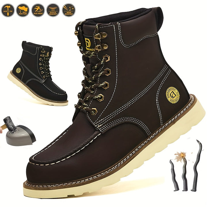 Men's Industrial Footwear Slip Resistant Steel Toe Safety Shoes