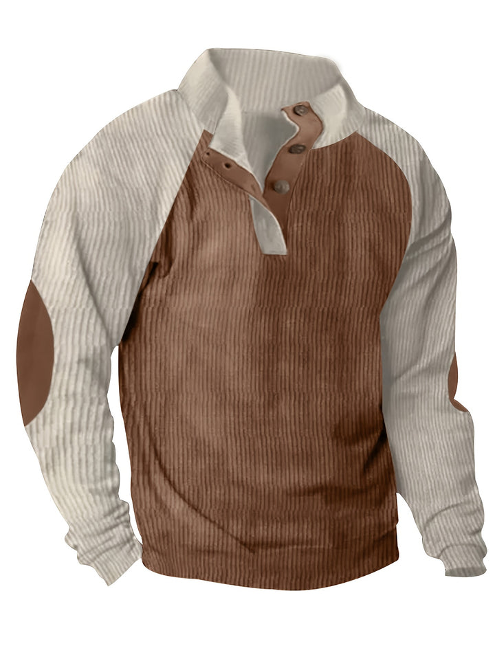 Men's Casual Long-Sleeved Pullover T-Shirt Sweatshirt