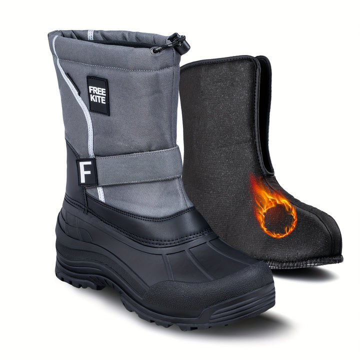 Men's Winter Snow Boots Lightweight Removable Lining Anti-Slip Sole