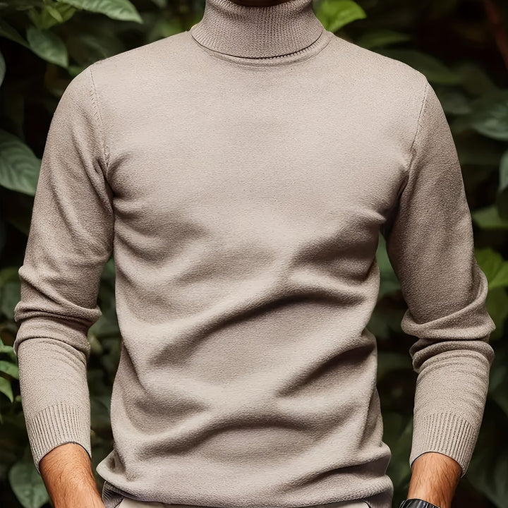 Men's Pullover Knit Sweater with Turn-Collar Autumn-Winter Style