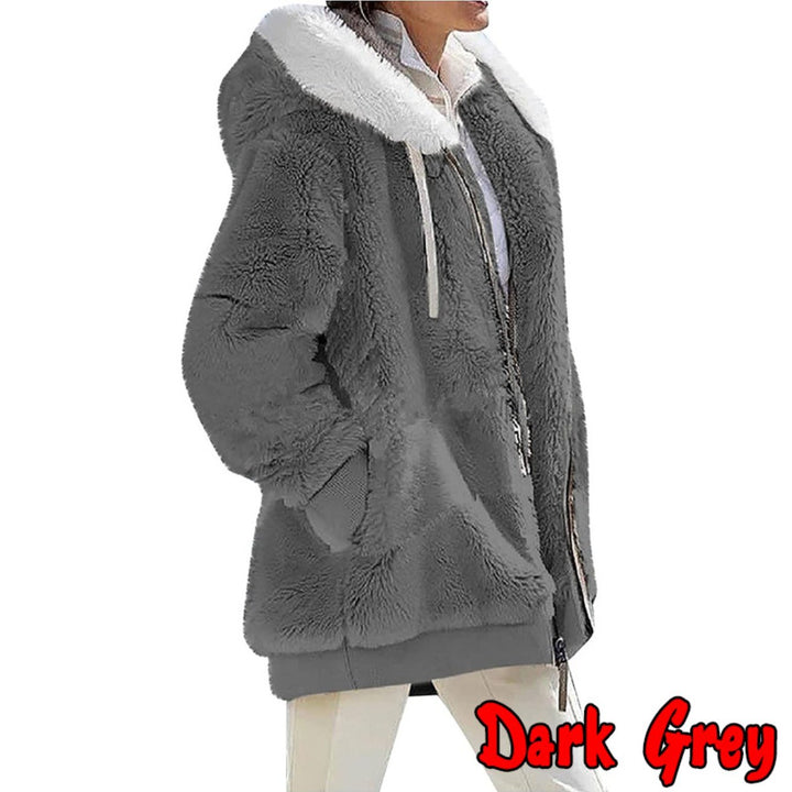 Women's Loose Sports Zipper Hooded Jacket Autumn Winter