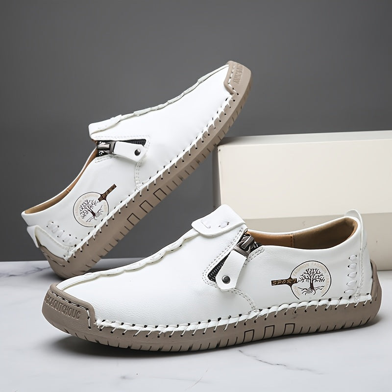 Women's Casual Loafers Slip-on Sneakers with Zipper Closure