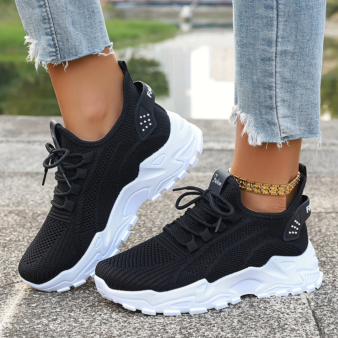 Women's Fashion Knit Sneakers Casual Lightweight Walking Shoes