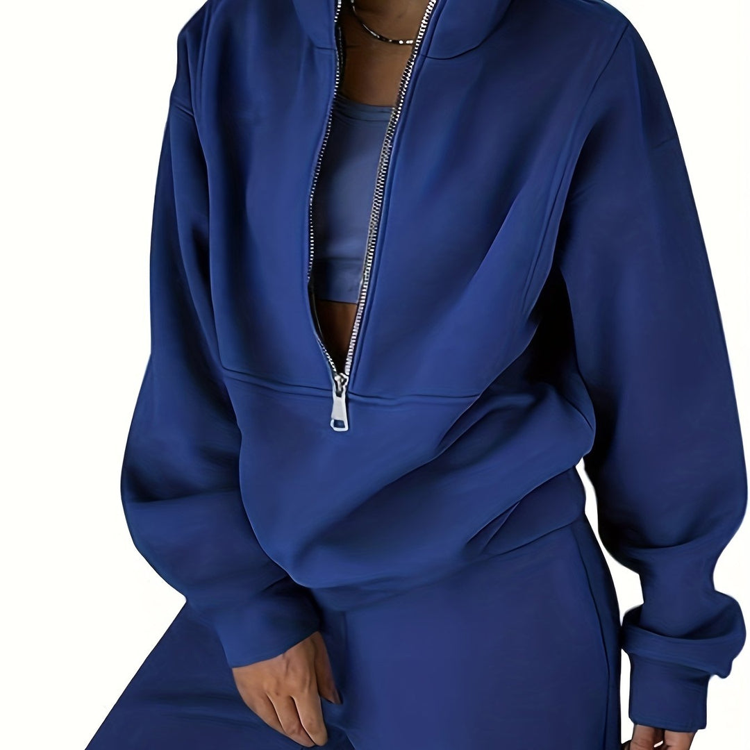 Women's Winter Sweater and Pants Set, Fleece Activewear Two-Piece