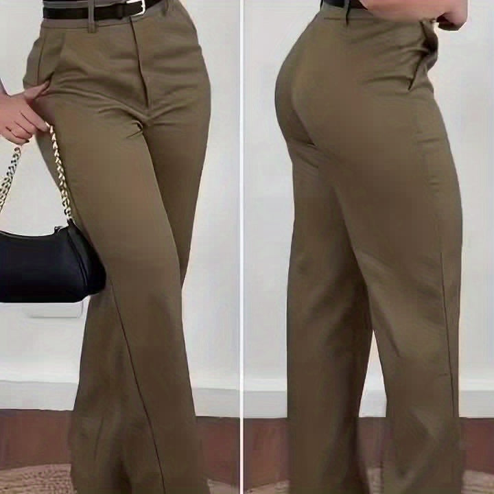 Fashionable Vintage Women's Suit Pants Straight-Leg Trousers