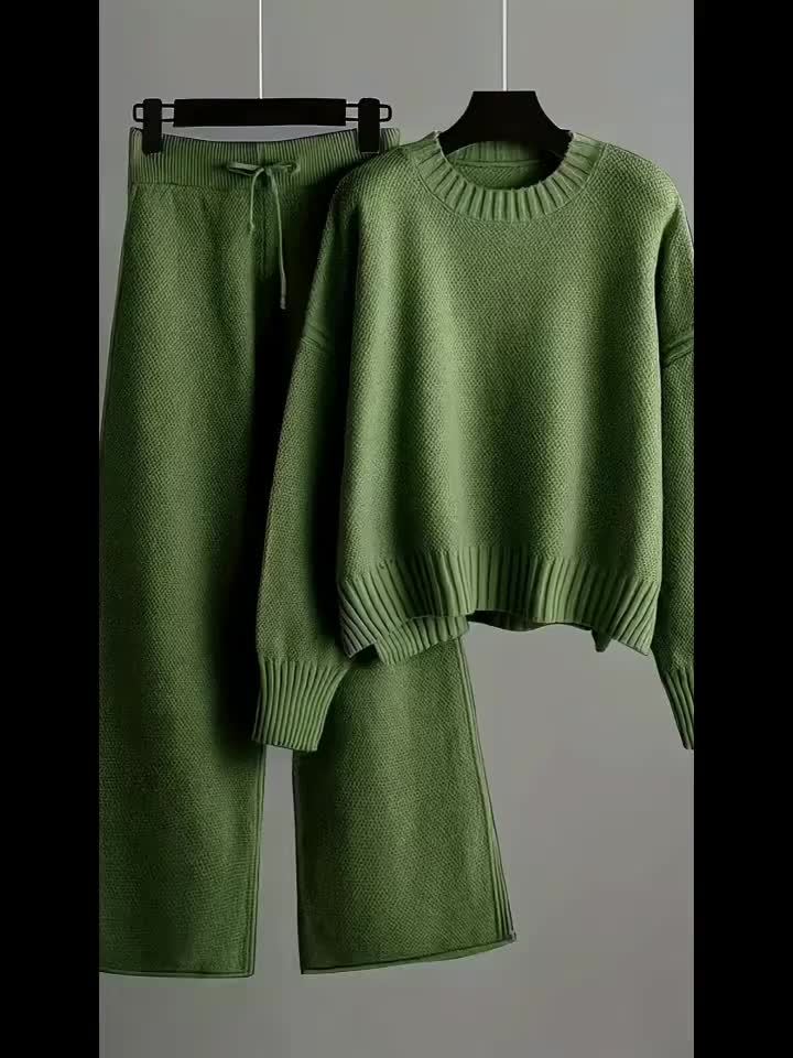 Women's Elegant Casual Set Long Sleeve Top and Pants Suit