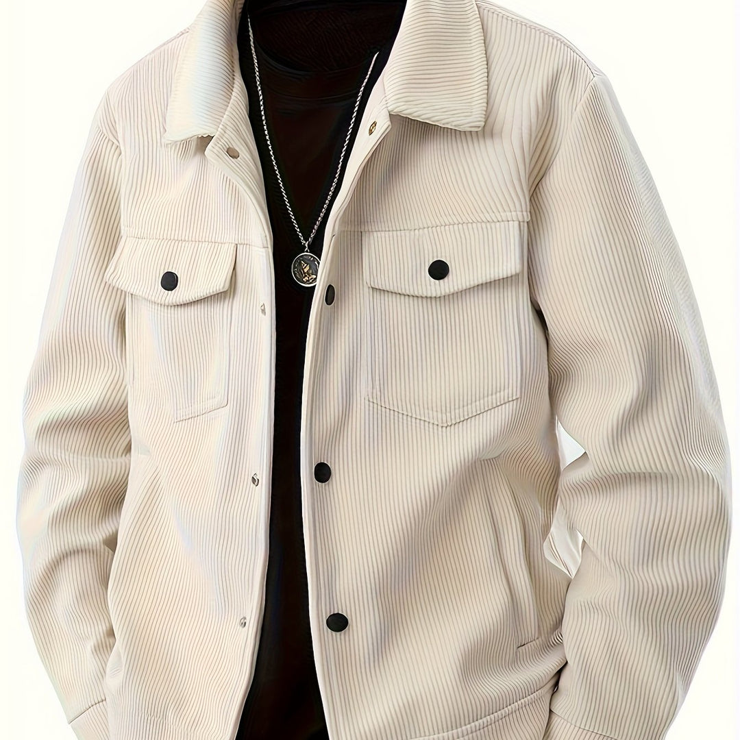 Men's Windproof Winter Jacket Heavy-Duty Coat with Collar and Pocket