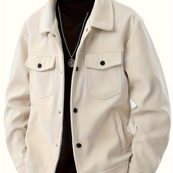 Men's Windproof Winter Jacket Heavy-Duty Coat with Collar and Pocket