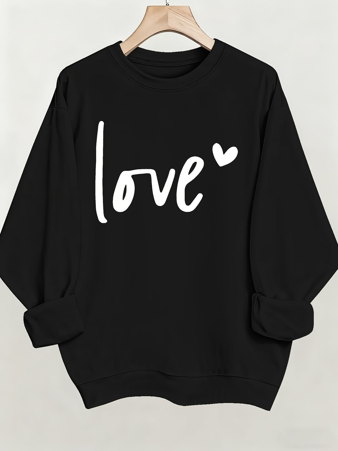 Women's Casual Fashion Sweatshirt Crew Neck Letter Pattern