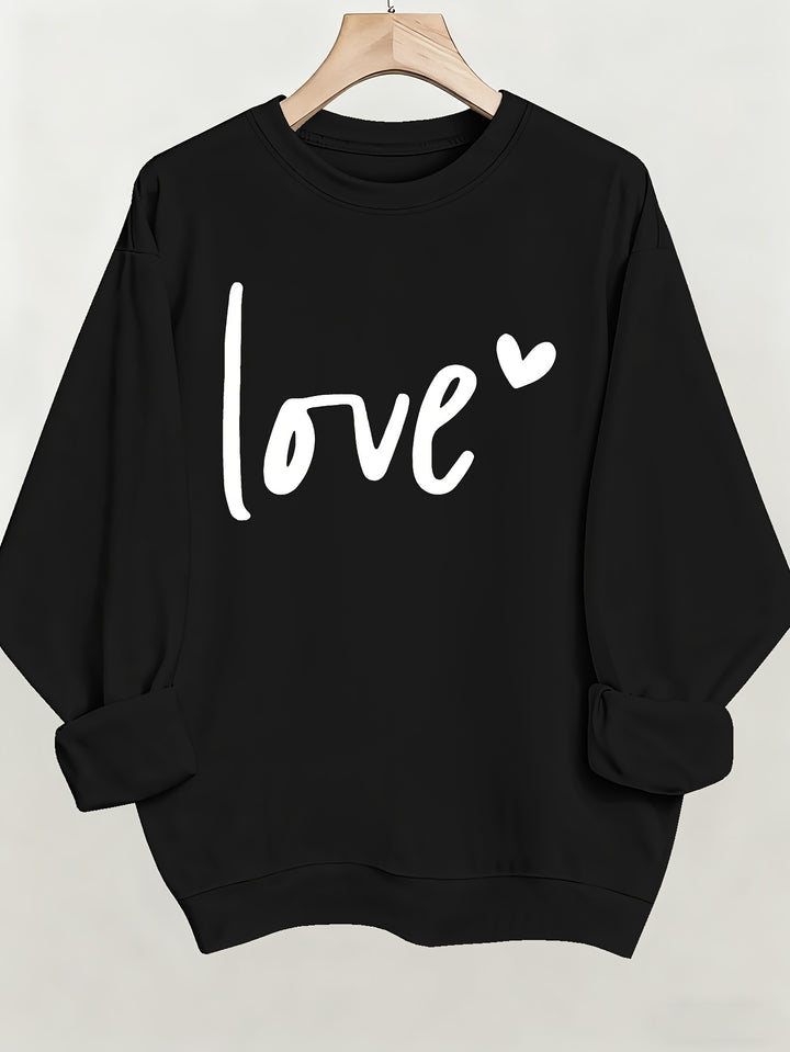 Women's Casual Fashion Sweatshirt Crew Neck Letter Pattern