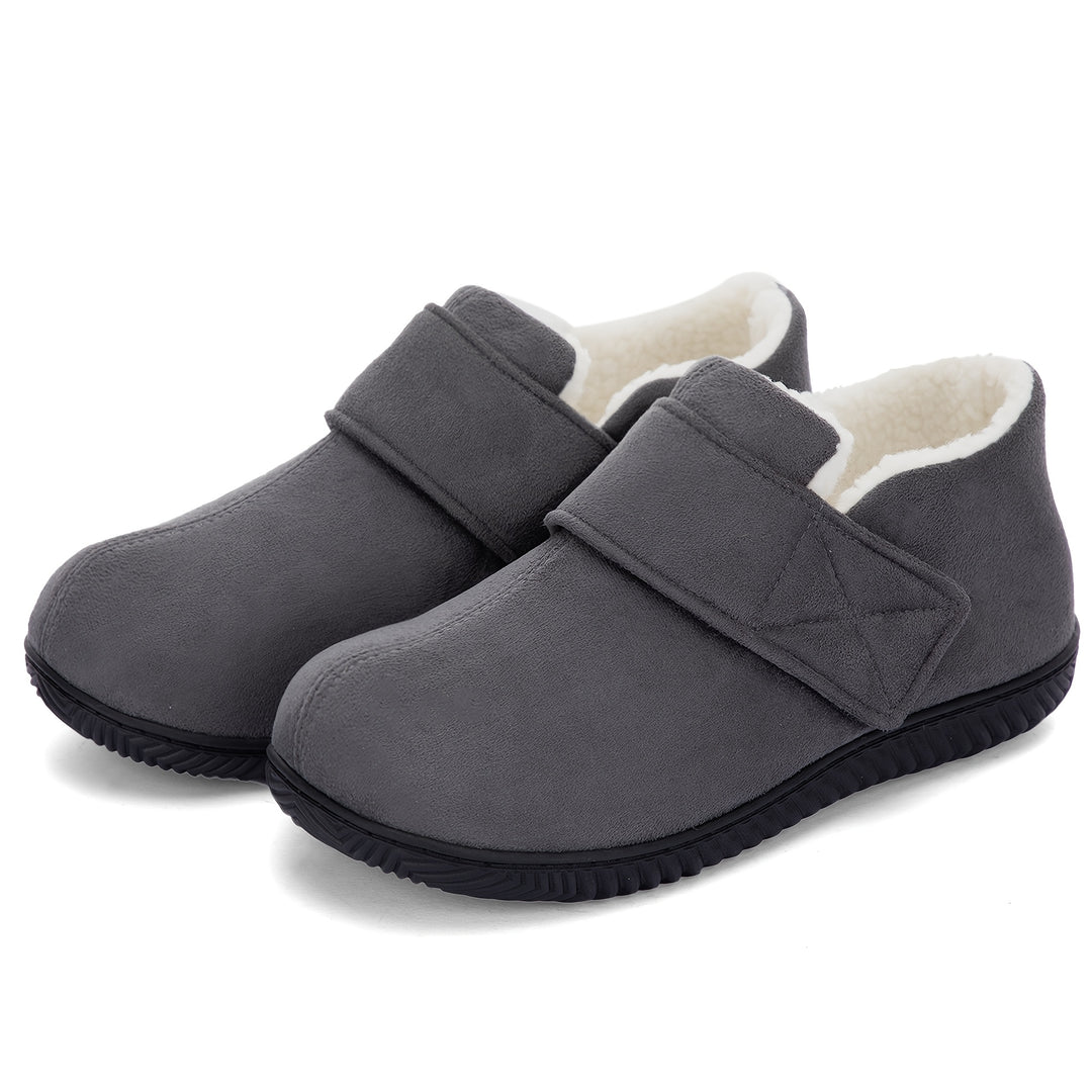 Men's Adjustable Strap Memory Foam Home Shoes with Non-Slip Soles