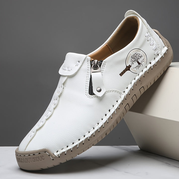 Women's Casual Loafers Slip-on Sneakers with Zipper Closure