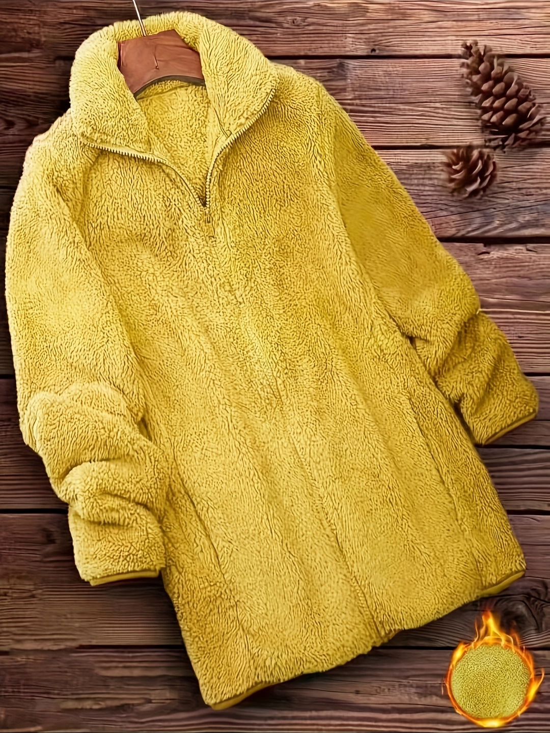 Women's Fleece Jacket Casual Outerwear Long Sleeve Winter Coat