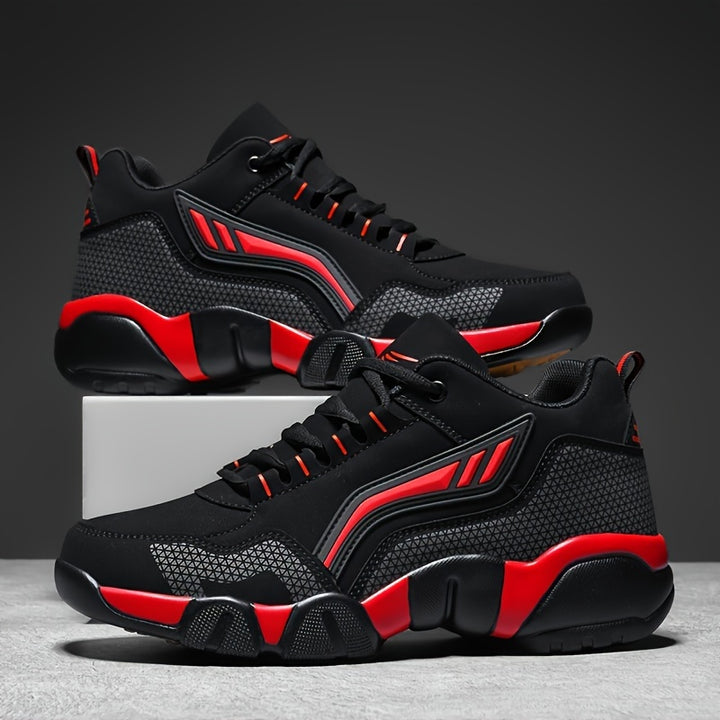 Men's Lace-Up Sneakers Thick Cushioned Platform Non-Slip Rubber Sole