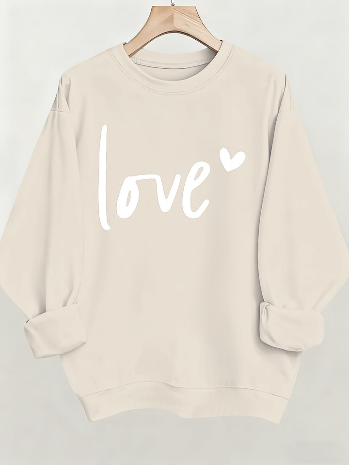 Women's Casual Fashion Sweatshirt Crew Neck Letter Pattern