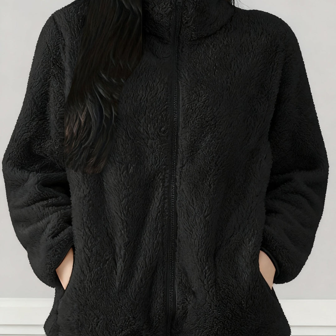 Women's Fleece Jacket Casual Outerwear Long Sleeve Winter Coat
