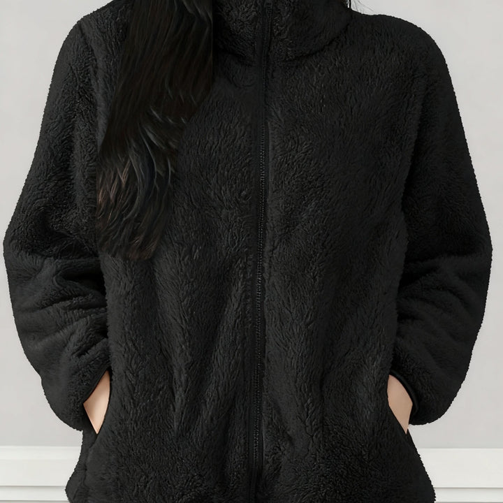 Women's Fleece Jacket Casual Outerwear Long Sleeve Winter Coat