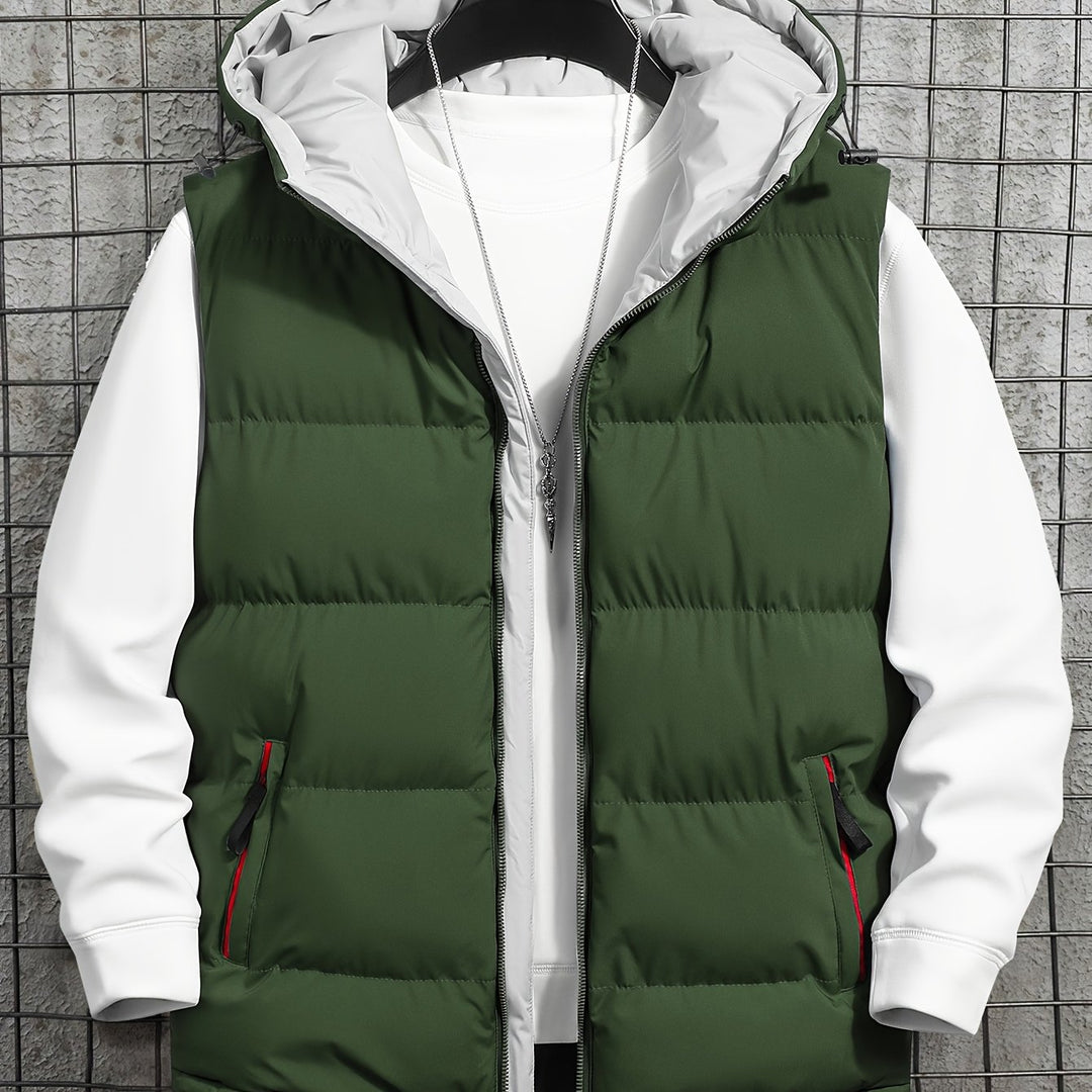 Men's Hooded Vest Thickened Lightweight Stylish Casual Wear