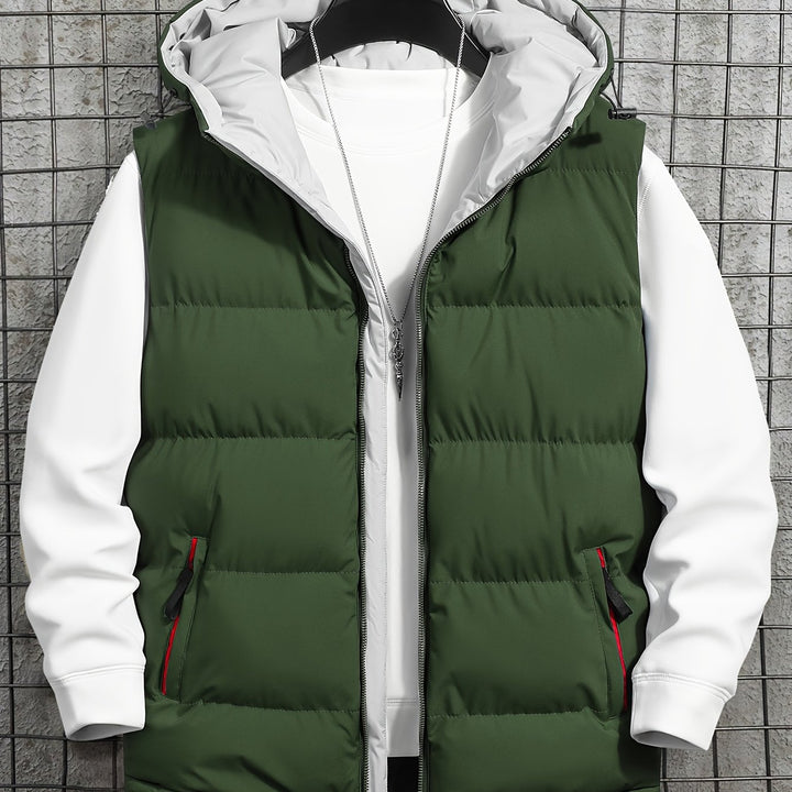 Men's Hooded Vest Thickened Lightweight Stylish Casual Wear